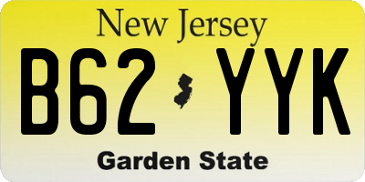 NJ license plate B62YYK