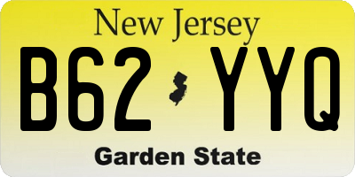 NJ license plate B62YYQ
