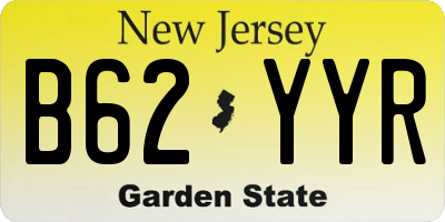 NJ license plate B62YYR