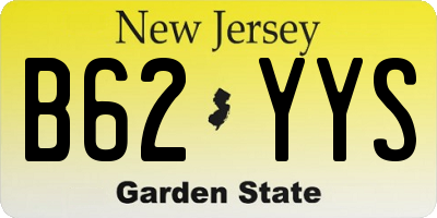 NJ license plate B62YYS
