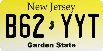 NJ license plate B62YYT