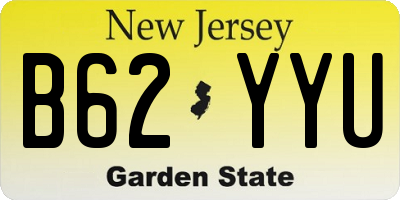 NJ license plate B62YYU