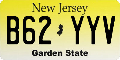 NJ license plate B62YYV