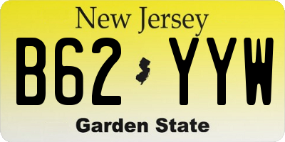 NJ license plate B62YYW