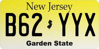 NJ license plate B62YYX