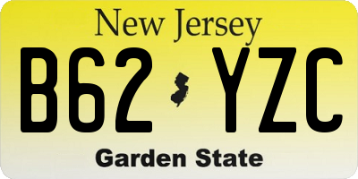 NJ license plate B62YZC