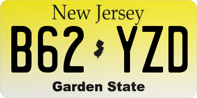 NJ license plate B62YZD