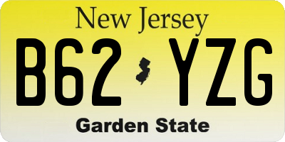 NJ license plate B62YZG