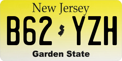 NJ license plate B62YZH