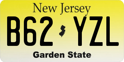 NJ license plate B62YZL