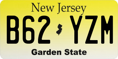 NJ license plate B62YZM