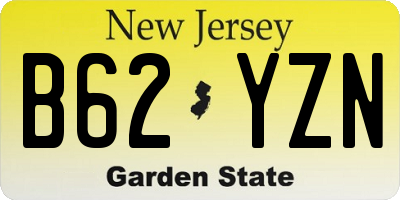 NJ license plate B62YZN
