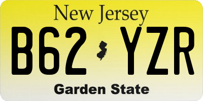 NJ license plate B62YZR