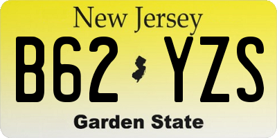 NJ license plate B62YZS
