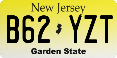 NJ license plate B62YZT