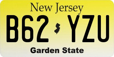 NJ license plate B62YZU