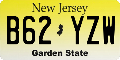 NJ license plate B62YZW
