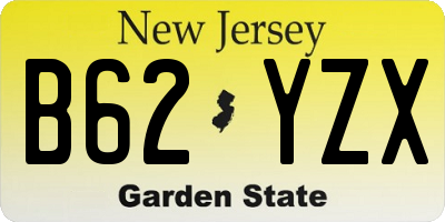 NJ license plate B62YZX