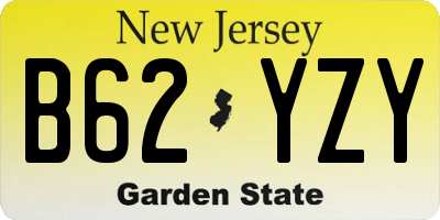 NJ license plate B62YZY