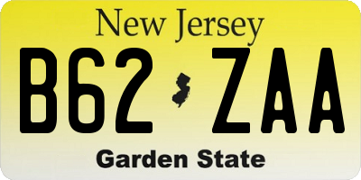 NJ license plate B62ZAA
