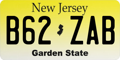 NJ license plate B62ZAB