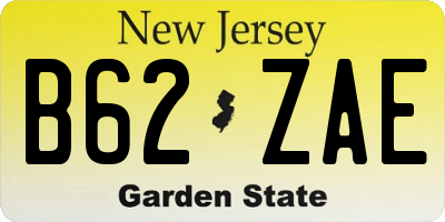 NJ license plate B62ZAE