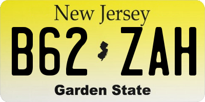 NJ license plate B62ZAH