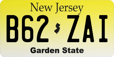 NJ license plate B62ZAI