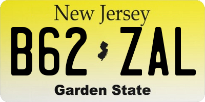 NJ license plate B62ZAL