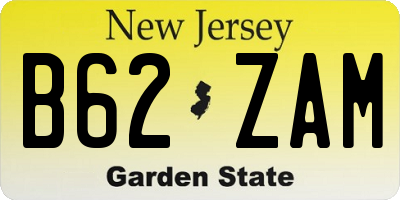 NJ license plate B62ZAM