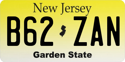 NJ license plate B62ZAN