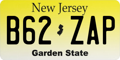 NJ license plate B62ZAP