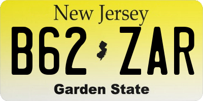 NJ license plate B62ZAR