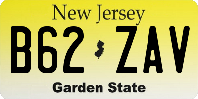NJ license plate B62ZAV