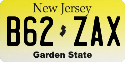 NJ license plate B62ZAX