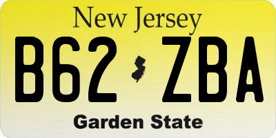 NJ license plate B62ZBA