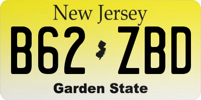 NJ license plate B62ZBD