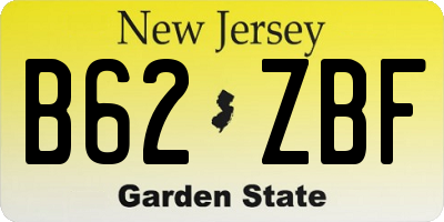 NJ license plate B62ZBF