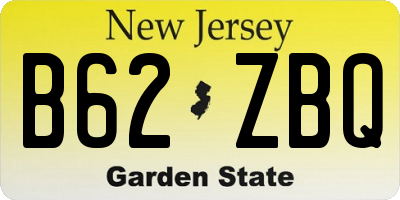 NJ license plate B62ZBQ