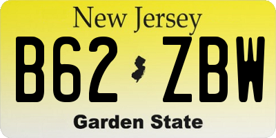 NJ license plate B62ZBW