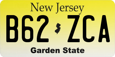 NJ license plate B62ZCA