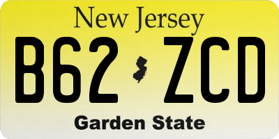 NJ license plate B62ZCD
