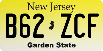 NJ license plate B62ZCF
