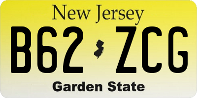 NJ license plate B62ZCG