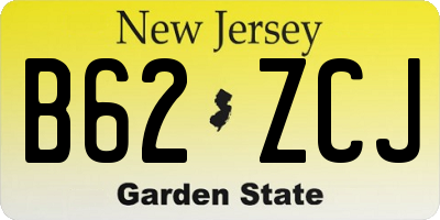 NJ license plate B62ZCJ