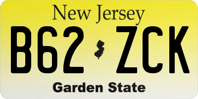 NJ license plate B62ZCK