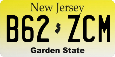 NJ license plate B62ZCM