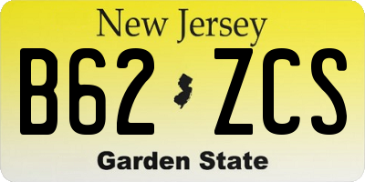 NJ license plate B62ZCS