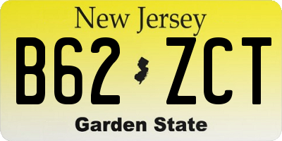 NJ license plate B62ZCT