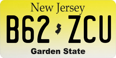 NJ license plate B62ZCU